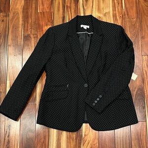 Coldwater Creek  black Jacquard Dots blazer - size 14 - NWT